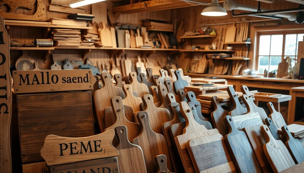 wooden signs and cutting boards